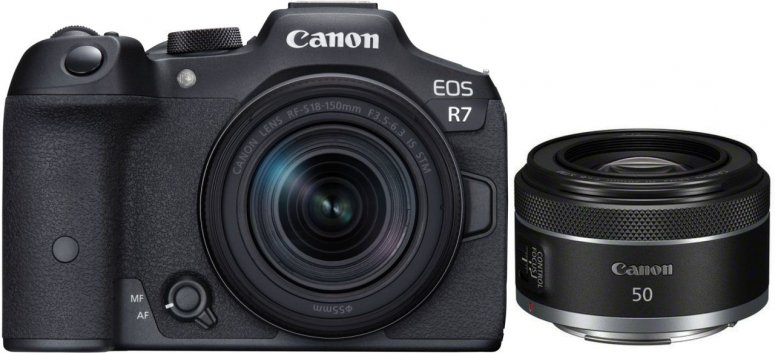 Zubehör  Canon EOS R7 + RF-S 18-150mm f3,5-6,3 IS STM + RF 50mm f1,8 STM