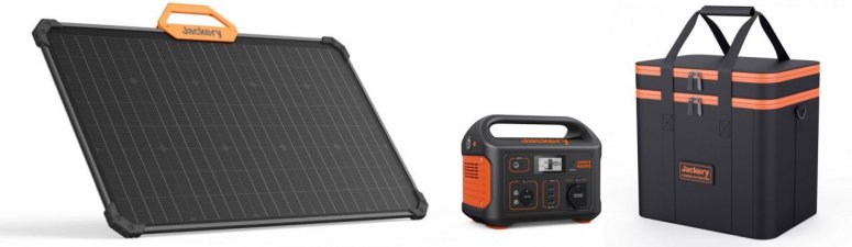 Jackery Explorer 500 EU + SolarSaga 100 Solarpanel + Tasche