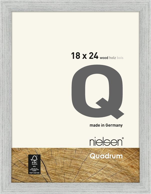 Nielsen Cadre en bois 6534007 Quadrum 18x24cm argenté