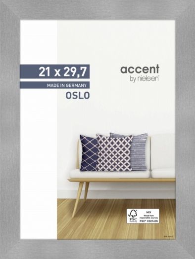 Accessoires  Nielsen cadre en bois 299277 Oslo 21x29,7cm argenté