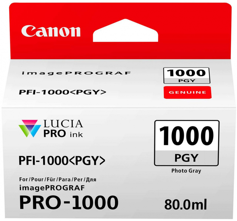 Caractéristiques techniques  Canon PFI-1000PGY Encre photo