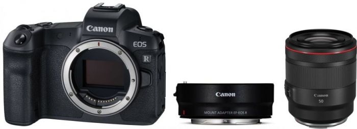 Caractéristiques techniques  Canon Boîtier EOS R + adaptateur EF + RF 50mm f1,2 L USM