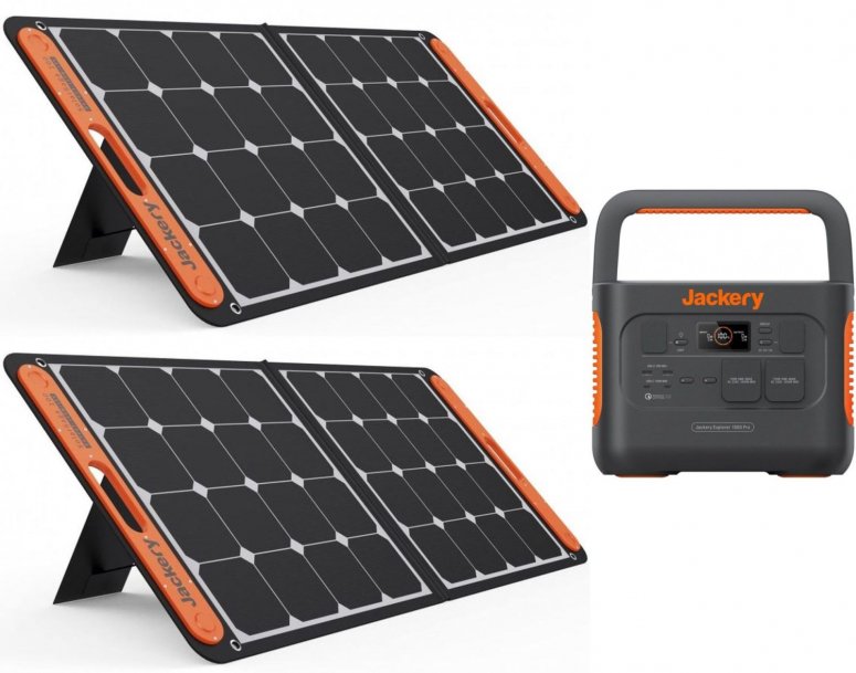 Jackery SG1000 Pro + 2x SolarSaga 100 Solarpanel