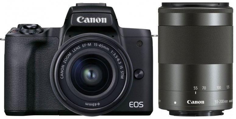 Technische Daten  Canon EOS M50 Mark II + EF-M 15-45mm schwarz + 55-200mm schwarz