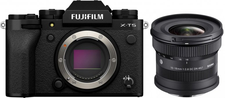 Zubehör  Fujifilm X-T5 Gehäuse schwarz + Sigma 10-18mm f2,8  Fuji X