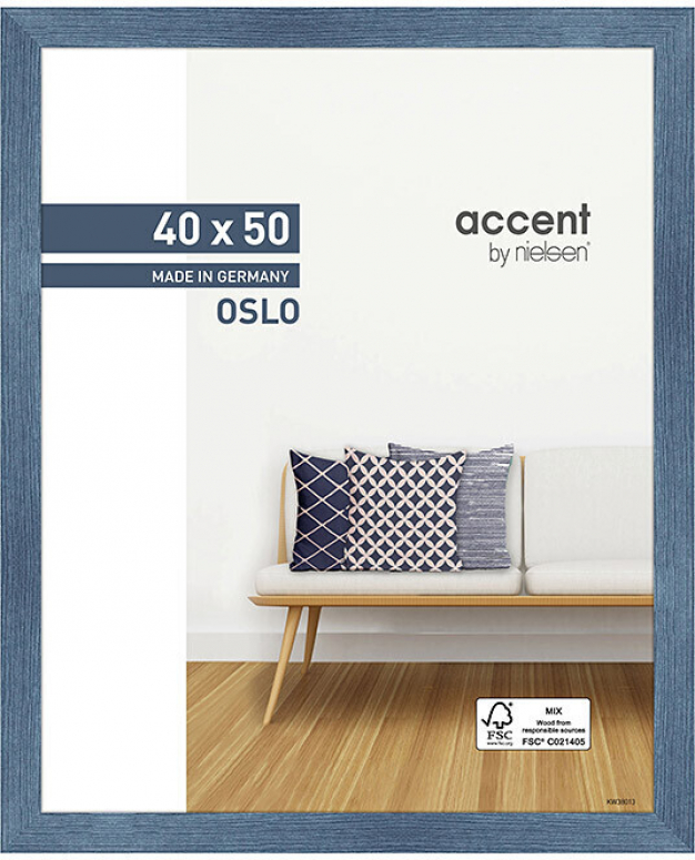 Nielsen cadre en bois 299296 Oslo 40x50cm bleu