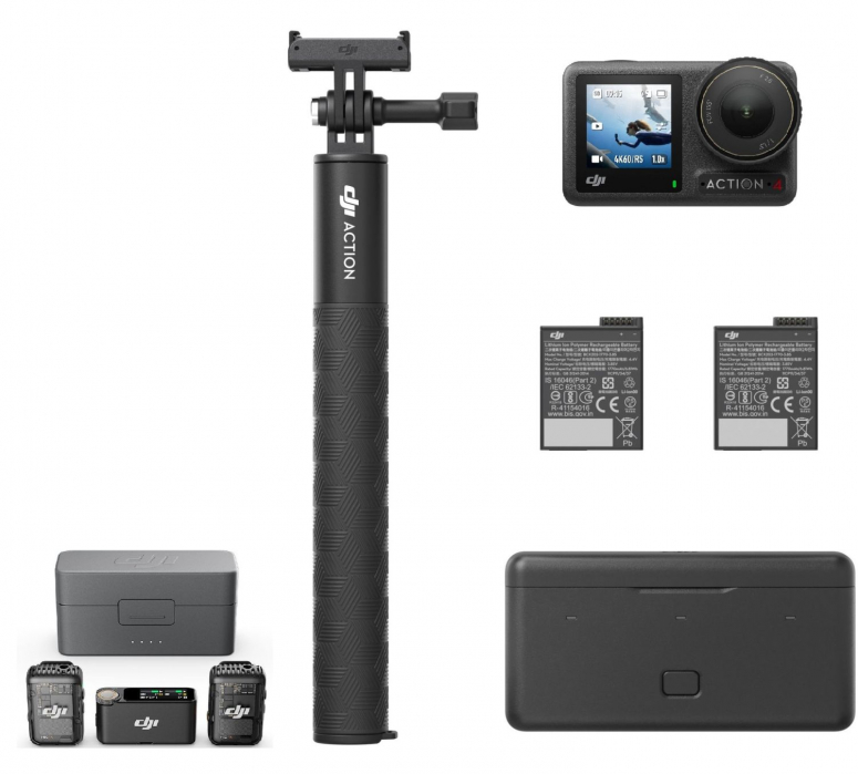 Accessoires  DJI Osmo Action 4 Adventure Combo +MIC 2 (2 TX + 1 RX + Charging Case)