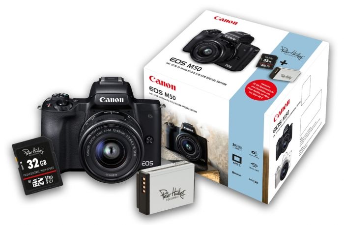 Zubehör  Canon EOS M50 schwarz + EF 15-45mm Special Edition