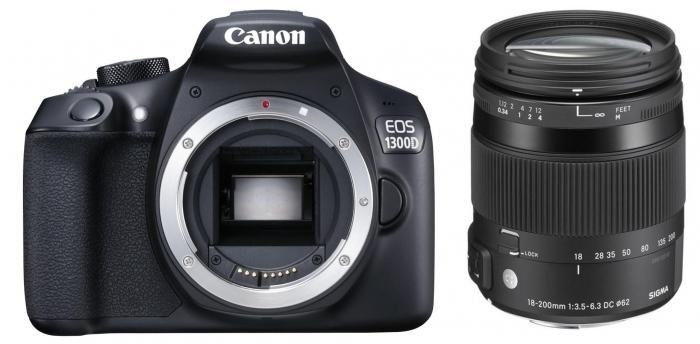 Technische Daten  Canon EOS 1300D + Sigma 18-200mm F3,5-6,3 DC Makro OS HSM Contemporary