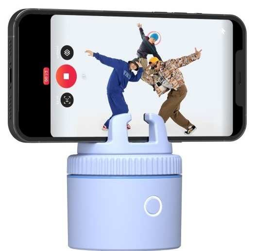 Blue Bluetooth Face & Body Tracking Pivo Pod Lite Content Creation for TikTok & Instagram - Mini Auto Tracking Phone Holder 