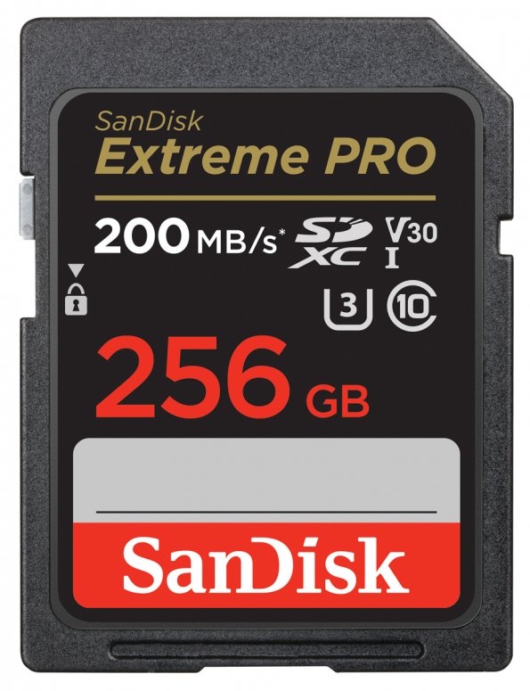 Caractéristiques techniques  SanDisk SDXC Extreme Pro 256GB 200MB/s V30 UHS I