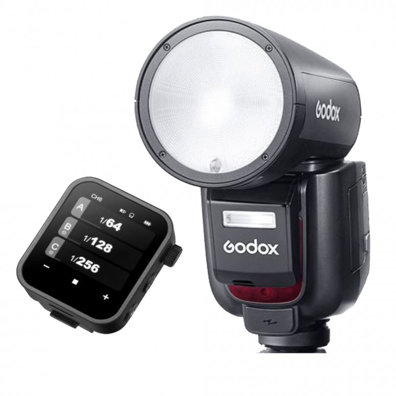 Godox V1Pro F Rundblitz Fuji + X 3 Transmitter