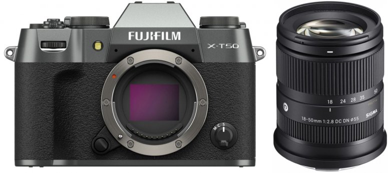 Accessoires  Fujifilm X-T50 Anthracite + Sigma 18-50mm f2,8 DC DN (C)