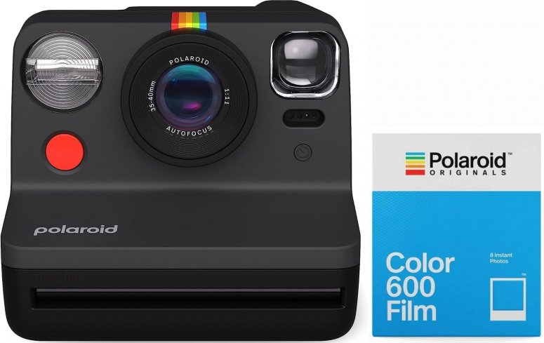 Polaroid Now camera black + 600 Color film 8x