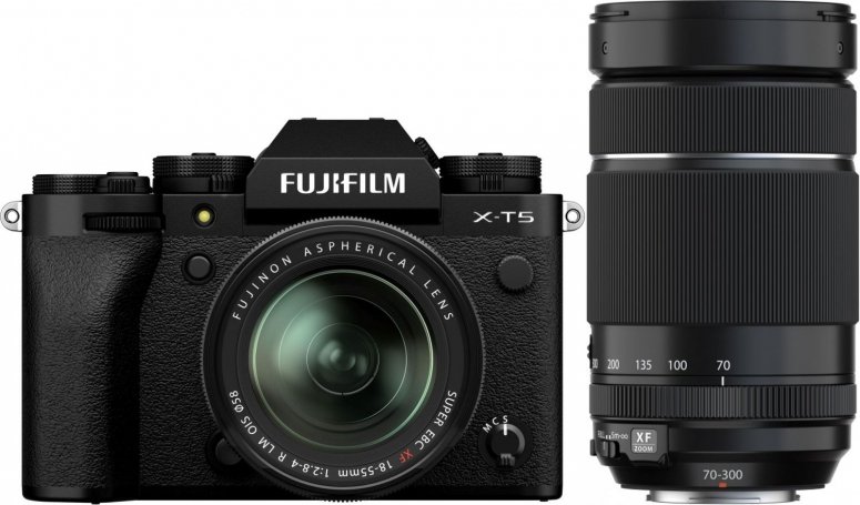 Fujifilm X-T5 schwarz + XF18-55mm f2,8-4 + XF70-300mm f4-5,6