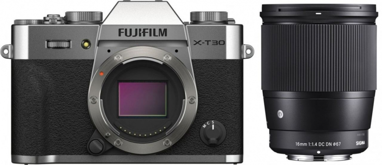 Zubehör  Fujifilm X-T30 II silber + Sigma 16mm f1,4 DC DN (C)