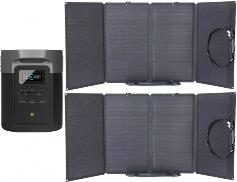 EcoFlow DELTA Max 1600 + 2 panneaux solaires de 160W