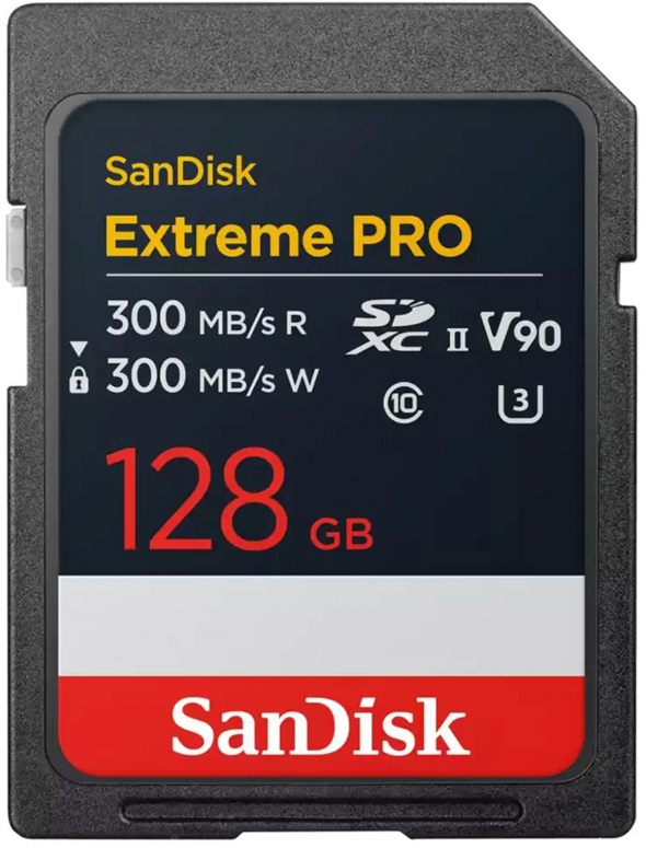 SanDisk SDXC Extreme Pro 128GB 300MB/s V90 UHS-II 2025