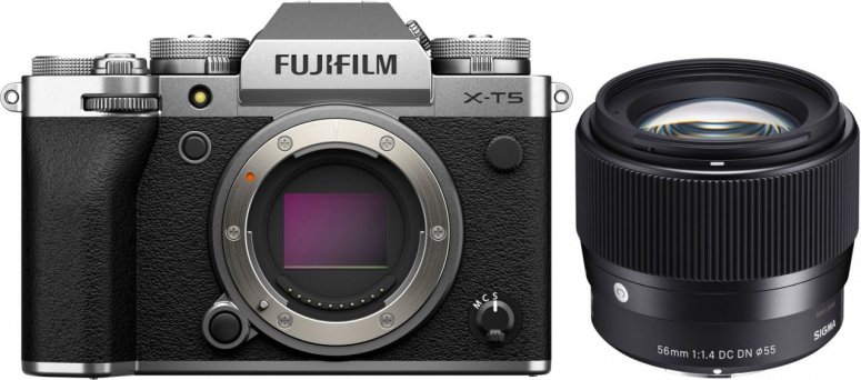 Fujifilm X-T5 body silver + Sigma 56mm f1.4 DC DN (C)