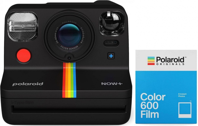 Polaroid Now+ appareil photo noir + 600 Color Film 8x