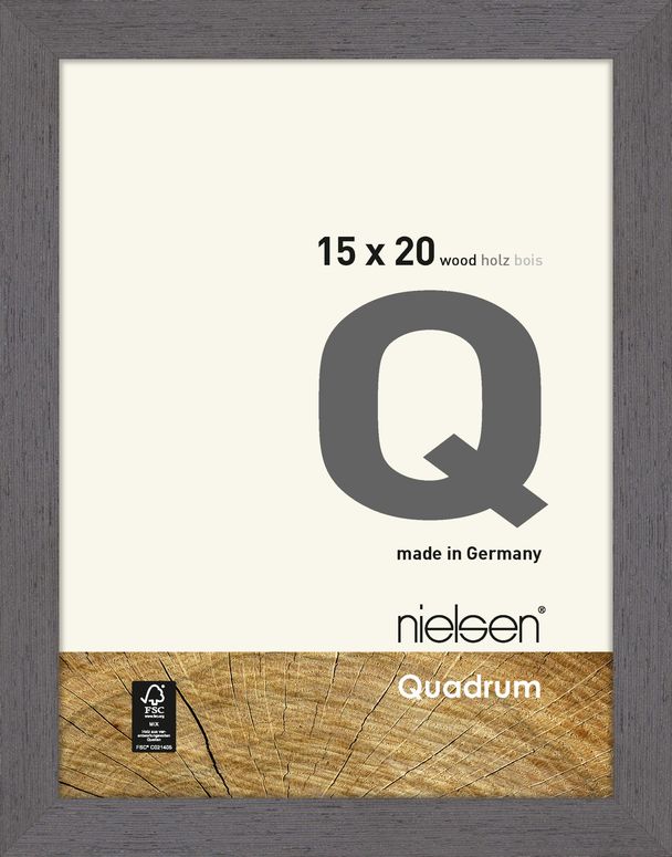 Nielsen Cadre en bois 6517014 Quadrum 15x20cm gris