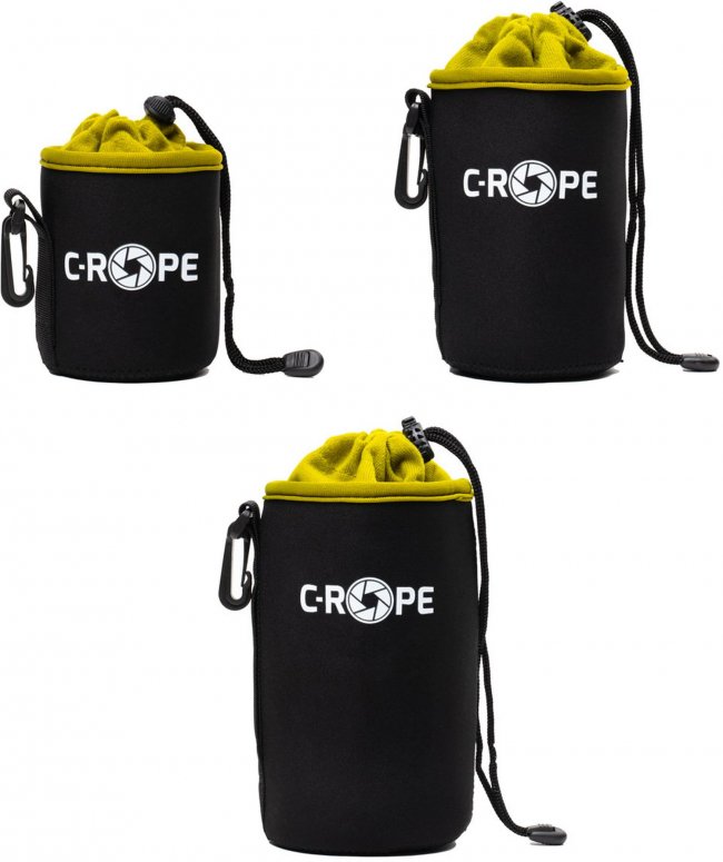 Technical Specs  C-Rope neoprene lens bag with fleece lining S, M, L