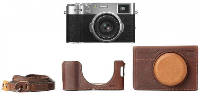 Fujifilm X100VI silver + SmallRig 4558 leather case