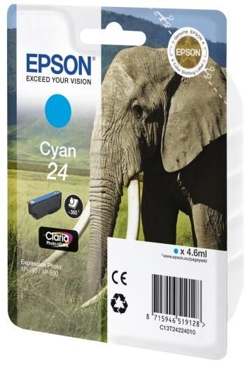 Epson Single Pack Cyan 24 Claria Photo HD Ink 4.6 ml