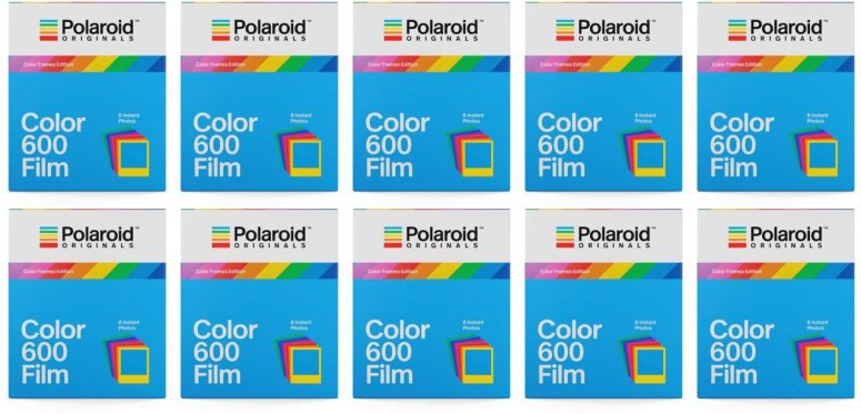 Polaroid 600 Color Film Color Frames 8x 10 pack