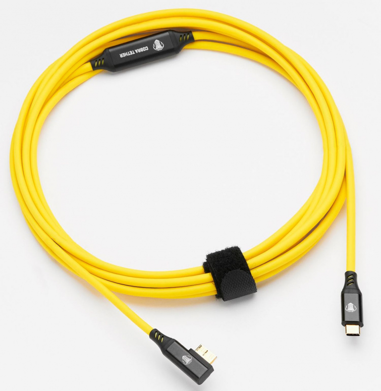 CobraTether USB-C to USB-C 90° 10m yellow