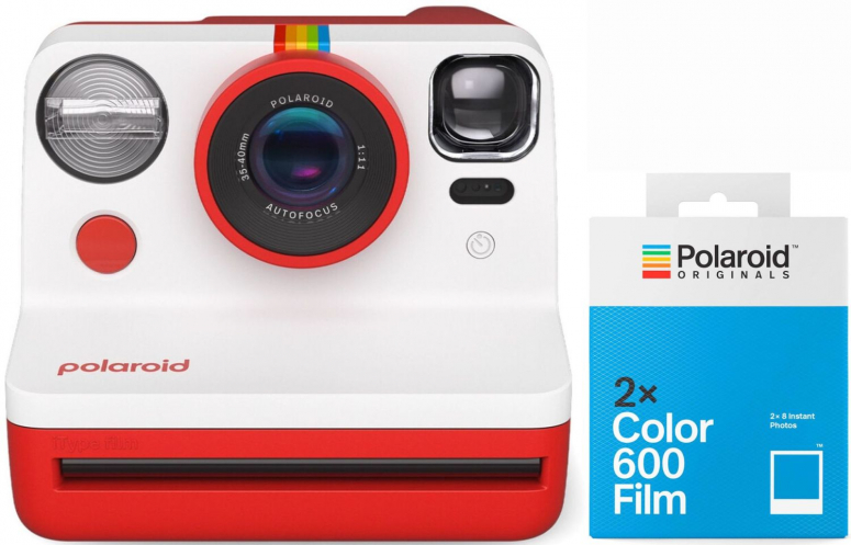 Polaroid Now camera red + 600 Color film 2x8