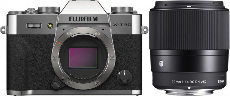 Zubehör  Fujifilm X-T30 II silber + Sigma 30mm f1,4 DC DN (C)