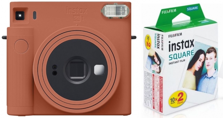 Fujifilm Instax SQUARE SQ1 terracotta orange + Square film double pack
