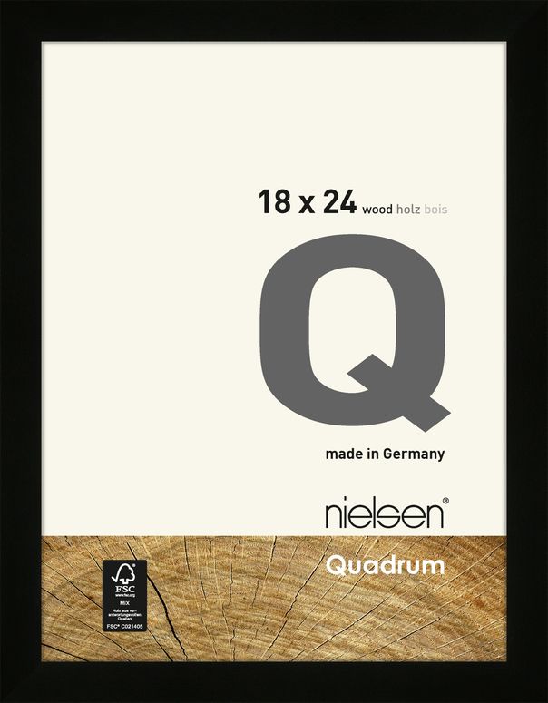 Nielsen Cadre en bois 6534001 Quadrum 18x24cm noir