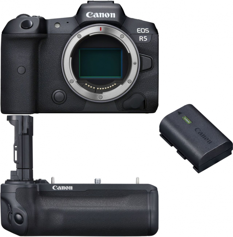 Technische Daten  Canon EOS R5 + LP-E6NH Akku + BG-R10 Akkugriff