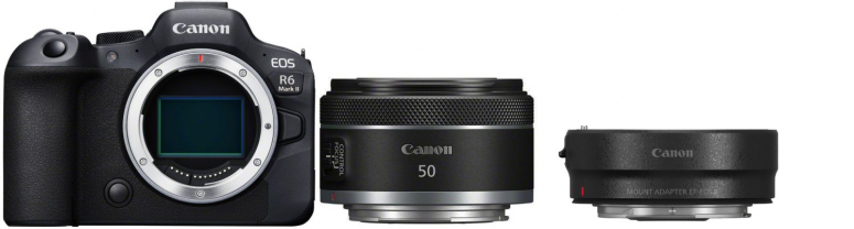 Canon EOS R6 II + RF 50mm f1,8 + adaptateur baïonnette EF-EOS-R
