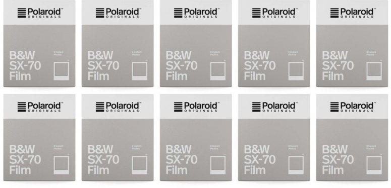 Polaroid SX-70 B&W Film 8x paquet de 10