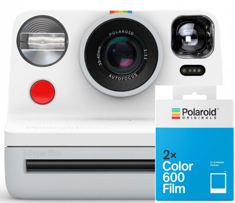 Polaroid Now camera white + 600 Color film 2x8