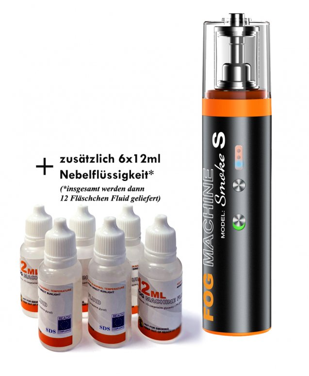 Lensgo SmokeS Fog Mashine Nebelmaschine SET + 6x12ml Nebel-Flüssigkeit