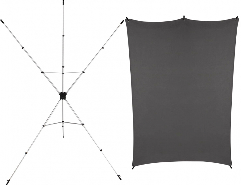 Rollei X-Drop Hintergrund-Set inkl. Hintergrund Grau 2,1m 