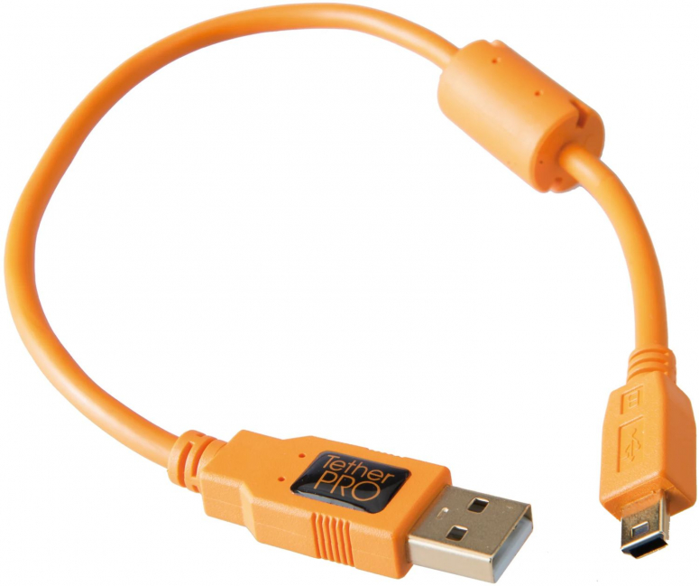Tether Tools USB 2.0 to USB 2.0 Mini-B 5-Pin 0.3m orange