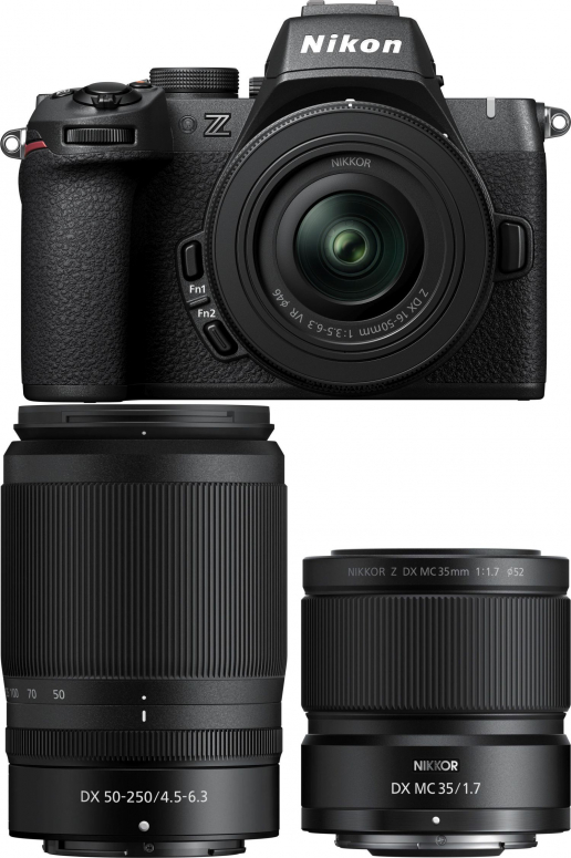 Nikon Z50II + Nikkor DX 16-50mm f3,5-6,3 + 50-250mm + 35mm f1,7 Makro