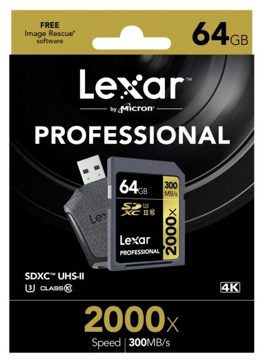 Carte Lexar SDXC 64 Go 2000x Professional RDR UHS-II