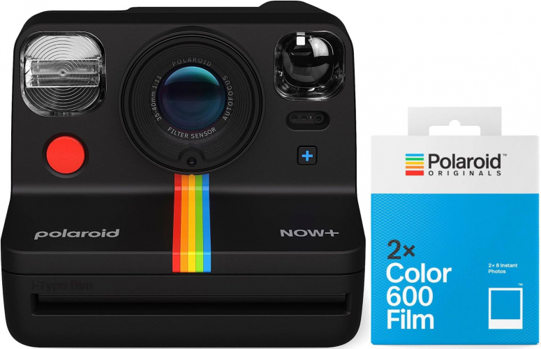 Polaroid Now+ Gen2 Kamera Schwarz + 600 Color Film 2x8