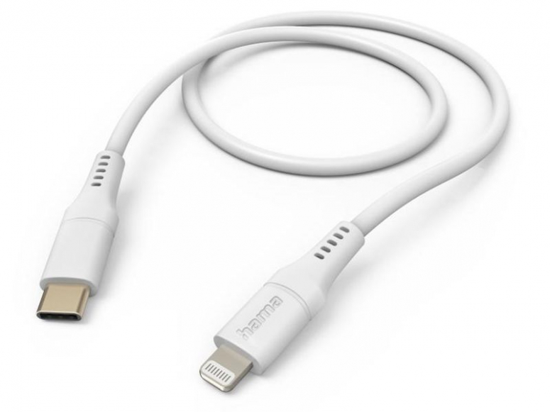 Hama Câble de charge flexible USB-C/Lightning 1,5m blanc