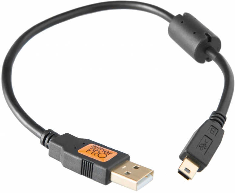 Tether Tools USB 2.0 vers USB 2.0 Mini-B 5 broches 0,3m noir