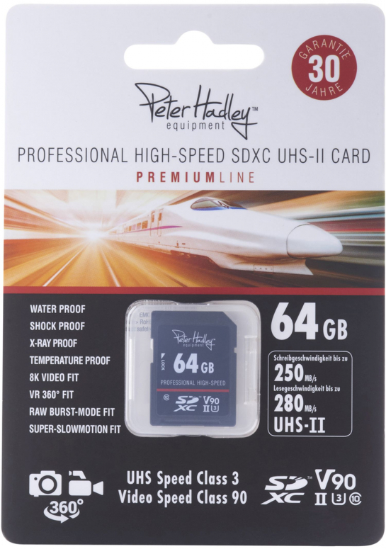 Technical Specs  Peter Hadley Prof. High-Speed 64 GB UHS-II SDXC