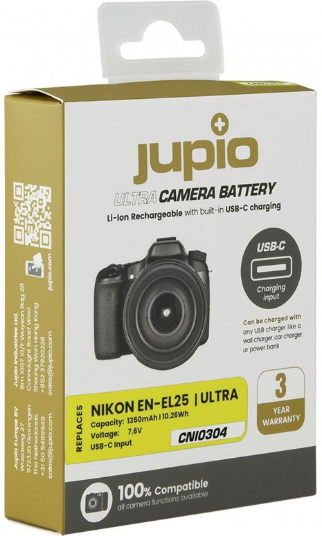 Jupio EN-EL25 *ULTRA C* USB-C input 1350mAh