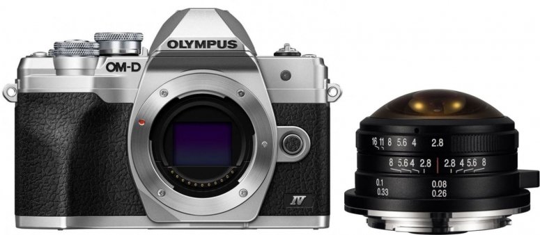 Accessoires  Olympus OM-D E-M10 Mark IV argent + LAOWA 4mm f2,8