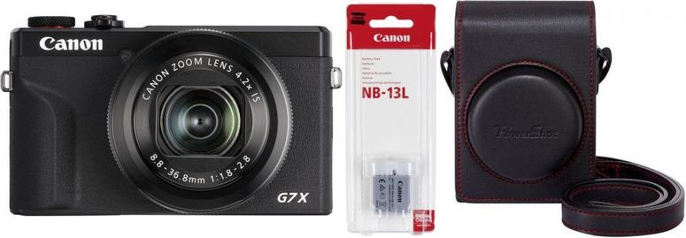 Canon PowerShot G7X Mark III schwarz+Canon Akku NB-13L+Canon DCC-1880 